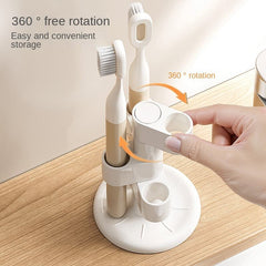 360° Rotatable Countertop Toothbrush Holder