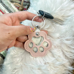 Pet Hair Paw Keychain