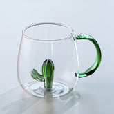 Elegant Cactus Glass Mug