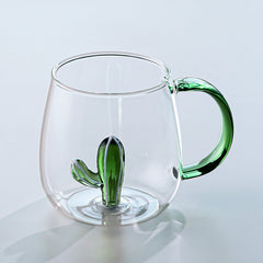 Elegant Cactus Glass Mug