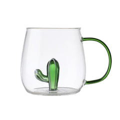 Elegant Cactus Glass Mug