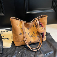 Bear Print Shoulder Bag (With Teddy Charm)