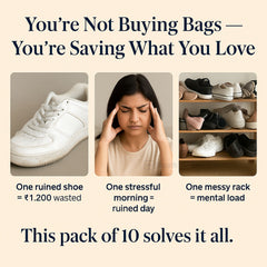 ShoeNest™ – Reusable Shoe Organizer Bags for Calm, Clean & Clutter-Free Living | Pack of 10
