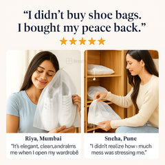 ShoeNest™ – Reusable Shoe Organizer Bags for Calm, Clean & Clutter-Free Living | Pack of 10