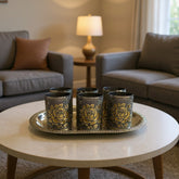 Meenakari Tray Glass set