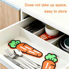 Cute Carrot Pot Lid & Sponge Holder Mat