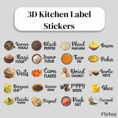 3D Kitchen Label Stickers