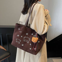 Bear Print Shoulder Bag (With Teddy Charm)
